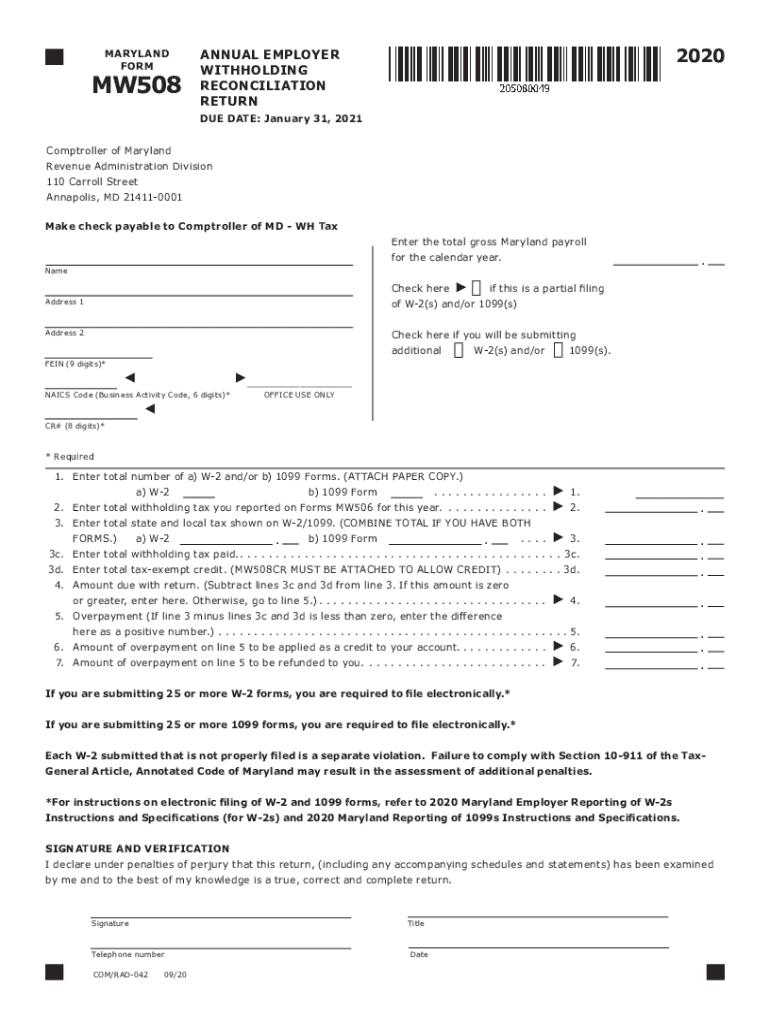 Maryland State Withholding Tax Form 2022
