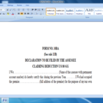 Income Tax Form 10BA For Claiming Deduction U s 80GG
