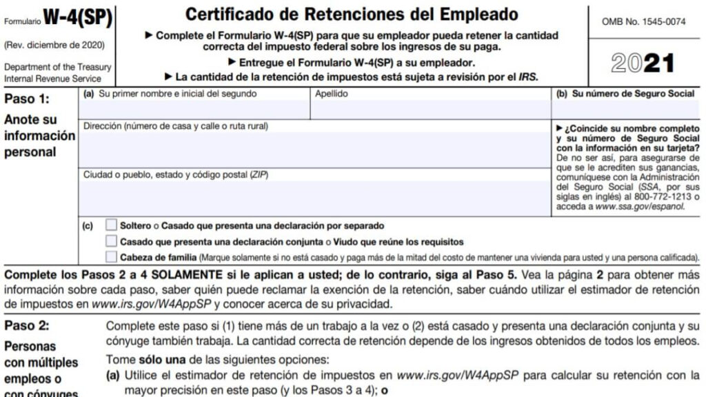W4 Form 2021 W 4 Forms