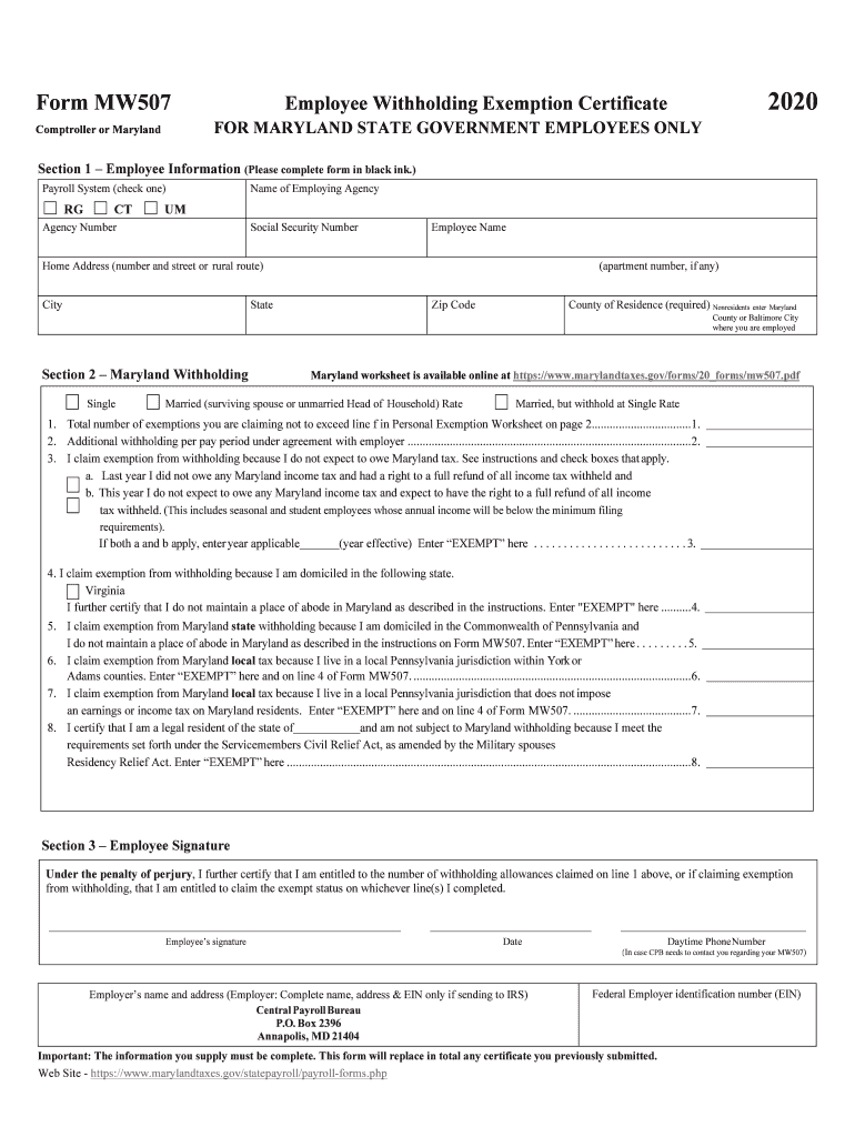 State Of Md Withholding Tax Form
