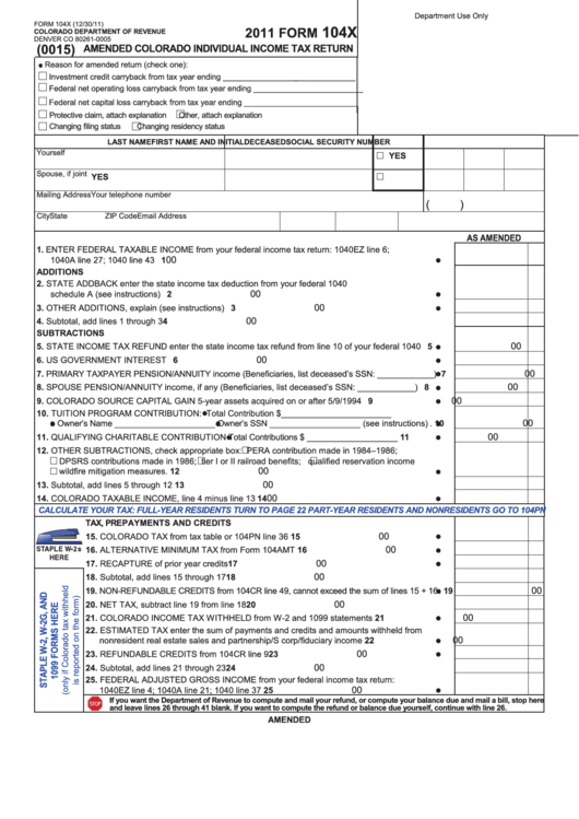 Colorado Department Of Revenue Withholding Tax Return Form