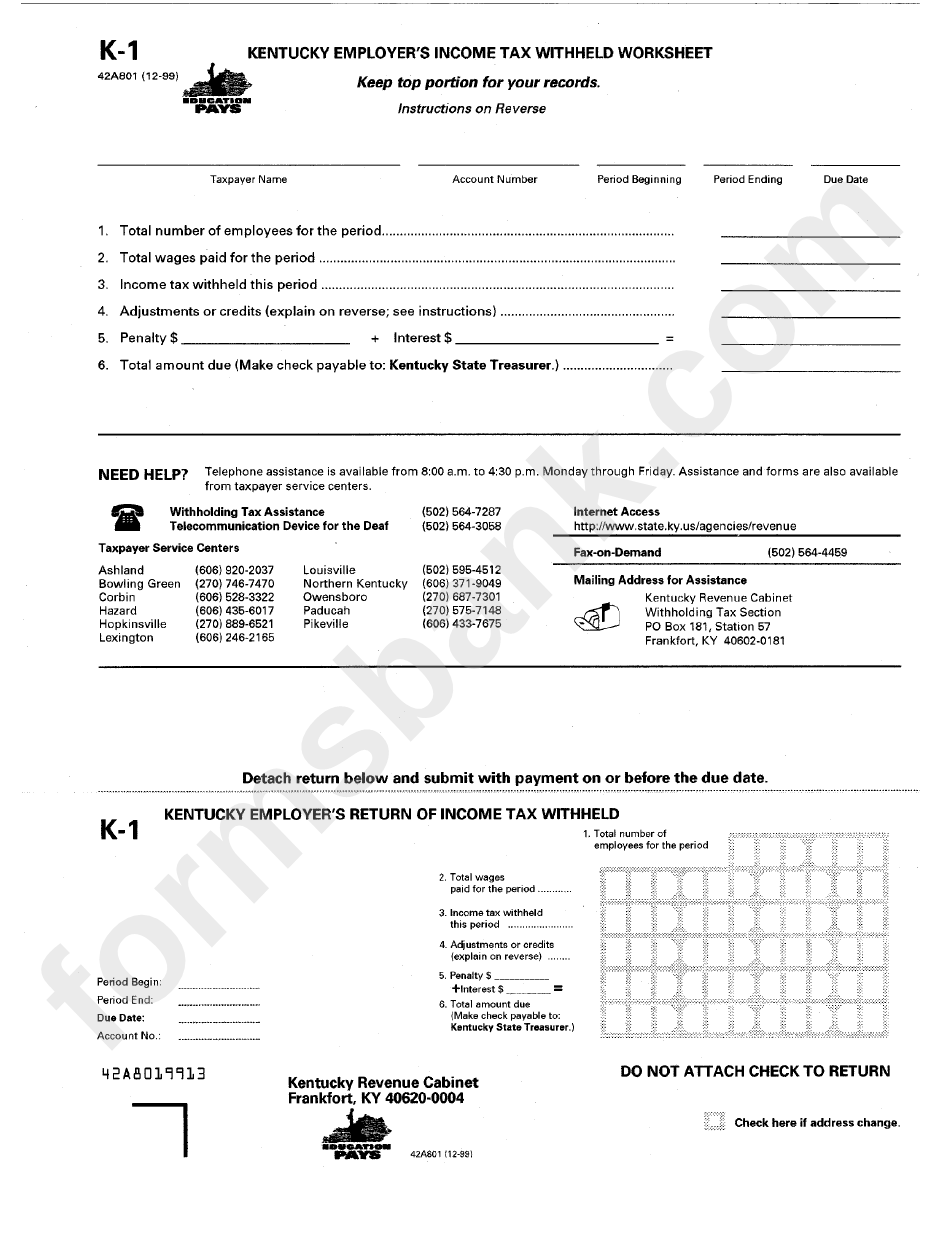 Ky State Tax Withholding Form
